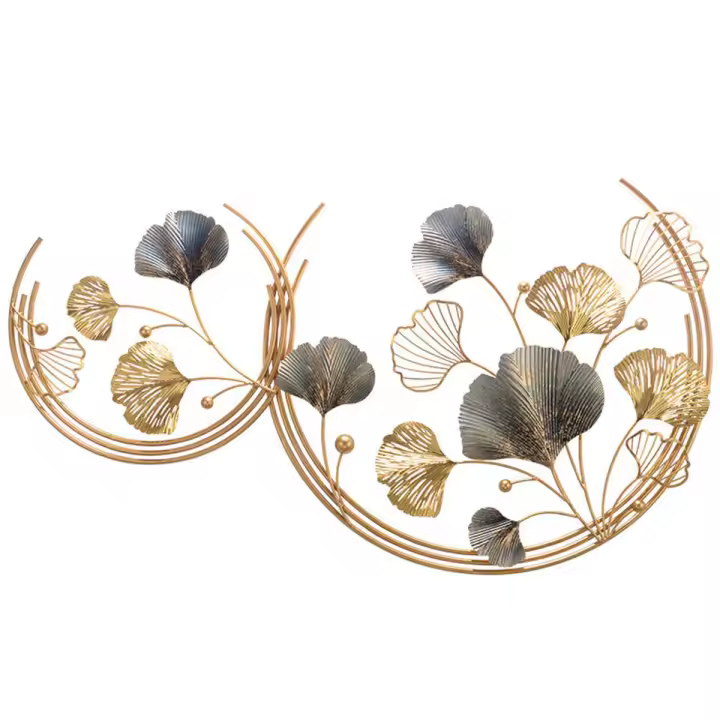 Decoración de Pared Ginkgo Dorado 3D Diseño Creativo Fuerte y No Deformable 110 X 70 X 2,5 CM - 1