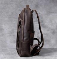 Mochila de Cuero Genuino Crazy Horse Vintage Gran Tela para Hombres para Viajes y Senderismo - details 2