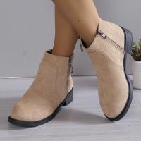 Botines de moda de otoño para mujer, zapatos informales de tacón bajo para exteriores, botas martin cortas para mujer - details 2