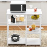 Cocina Mueble para Almacenamiento de Cocina Estantes de Cocina con Ganchos para Almacenamento Estante de Horno de Microondas,Estanterías de Cocina con 3+3 estantes Blanco - details 3