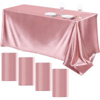 Mantel grande de satén para boda, cubierta de seda suave brillante rectangular, decoración de mesa para fiesta de comedor, aniversario, banquete de Navidad - details 4
