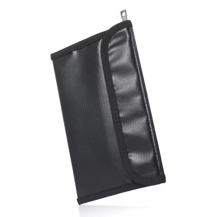 Bolsa de documentos ignífuga con cierre de cremallera, portátil con tira adhesiva, carpeta protectora ignífuga, ahorro de espacio, resistente al agua - 1