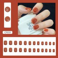 24pcs Uñas Postizas Cortas Y Redondas En Colores Sólidos Full Cover Desmontables Para Dedos De La Mano En Acrílico - details 10