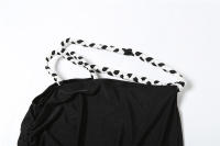 BUNO-Conjunto de 2 piezas con trenza de Color de gato extraño para mujer, Tops con sujetador + faldas ajustadas, vendaje con abertura lateral, trajes de tendencia para fiesta en la playa y vacaciones fruncidos - details 12