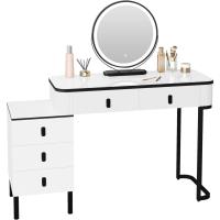 Con Luz Regulable en 3 Niveles, 5 Cajones de Madera Maciza, Mesa Con Cajonera, Montaje Flexible, - details 2