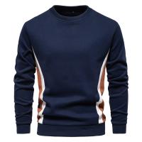 Sudaderas con cuello redondo de mezcla de algodón para hombre Patckwork, sudadera deportiva informal de moda con cuello redondo para hombre - details 2