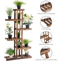Estantería de 6 Niveles para Plantas de Madera Soporte Interior para Macetas - details 3