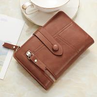 Cartera pequeña de cuero PU para mujer, monedero pequeño, bolso de mano, tarjetero, Color sólido, Delgado, Simple, nuevo - details 2