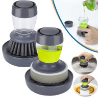 Cepillo de Soap Dispensador con Almacenamiento y Cucharas Recargables para Limpieza de Fregadero y Cocina Accesorio de Cepillo de Scrubber - details 0
