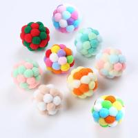 Juguete Para Gatos Pelota De Terciopelo Con Campana Juguete Elástico De Colores Para Divertir a Los Gatos Material De Lana - details 4