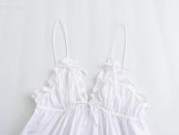 TRAFZA-Top de popelina sin mangas con lazo para mujer, Top elegante con pliegues sólidos, camisetas sin mangas con cuello en V, ropa de calle - details 6