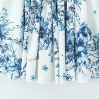 Vestido de verano 2025 con estampado floral, cuello halter en contraste de color, sin espalda, falda corta, nueva moda para mujer - details 4