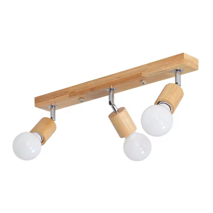 Luz de techo de madera moderna, iluminación decorativa Interior ajustable E27 - 1