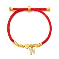 Pulsera de Corazón Inicial A-Z de Acero Inoxidable Color Oro Joyería de Encanto de Cuerda Ajustable de Rojo de la Suerte para Mujeres Regalo de Joyería - details 26