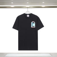 Camiseta Deportiva de Algodón Puro para Hombres Cuello Redondo, Estampado de Logotipo Delantero, Estilo Casual para el Verano - details 10