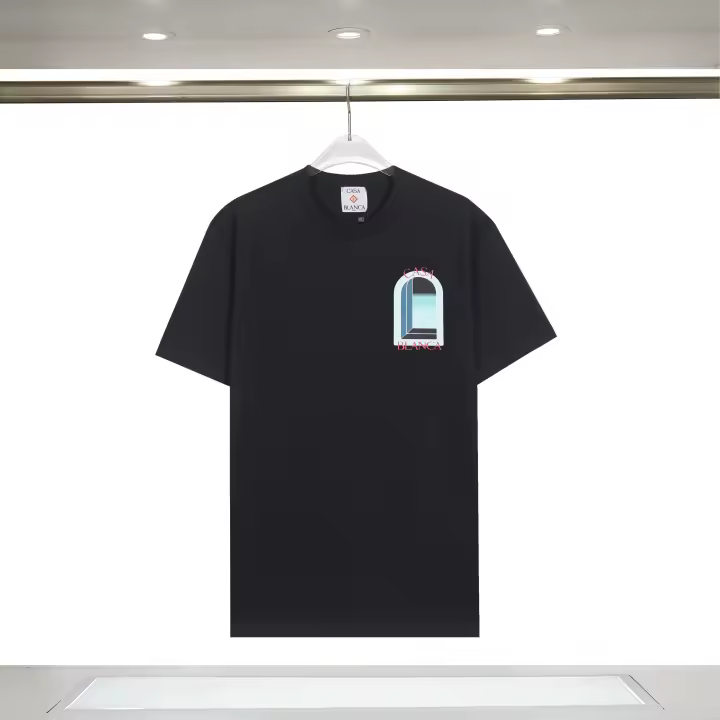 Camiseta de Verano de Algodón Puro Cuello Redondo, Manga Corta, Moda Casual para Hombres - 1