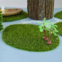 Alfombra de césped artificial, simulación de césped, escena rural en miniatura, bricolaje, decoración del hogar, jardín, plantas verdes falsas - details 2