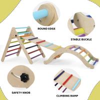 Escalador triangular de madera para niños pequeños, escalera para bebés, gimnasio interior, patio de juegos - details 6