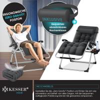 Tumbona Plegable y Resistente |   Silla de Jardín, Capacidad de 200 kg, Acolchado Ergonómico Extra Ancho, Respaldo Ajustable, Almohada para el Cuello y Portavasos - details 6