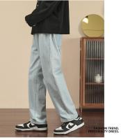 Jeans casuales para hombre Moda Pierna ancha hasta el tobillo Color Azul claro Gris Negro Talla 3XL - details 8