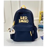 Mochila coreana simple de color sólido con alfabeto para estudiantes, mochila ligera de gran capacidad para viajes, mochila informal versátil - details 41