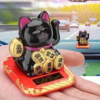 Gato de la Fortuna Decoración de Coche con Energía Solar y Brazo Ondulado - details 2