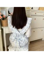Delantal de algodón con volantes para mujer, ropa de trabajo, estilo coreano, uniforme de camarero de cocina - details 2