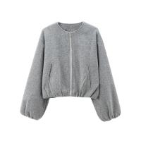 BUNO-Chaquetas Bomber rojas con cremallera para mujer, chaquetas recortadas suaves, chaqueta deportiva de manga larga para mujer, novedad en prendas de vestir exteriores 2025 - details 13