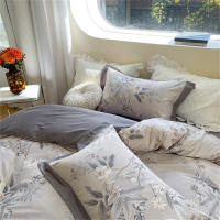 Svetanya Juego de Ropa de Cama con Diseño Floral Pastoral en Amarillo y Morado Tamaño Queen y King Algodón Egipcio Ajustable - details 44