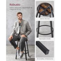 Taburetes de Bar Altos con Resalón Juego de 2, Acero, Montaje Fácil, Industrial, Marrón Rústico y Negro LBC026B01V1 - details 20