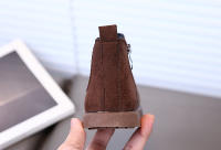 Botas de cuero con cremallera lateral y forro de terciopelo para niños, estilo retro británico. - details 10