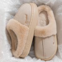 Nuevas zapatillas mullidas y concisas de estilo de pareja cálida de invierno para mujeres y hombres, chanclas suaves y acogedoras antideslizantes, zapatos de algodón para el hogar para mujer - details 8