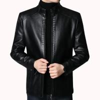 Chaqueta de Cuero de Moda para Hombres Ajuste Delgado, A Prueba de Viento, Estilo Motociclista, Tendencia de Otoño - details 1