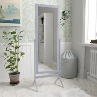 Espejo rectangular de cuerpo entero, de pie, de madera, giratorio, para dormitorio, pasillo, cómoda, color blanco - details 25