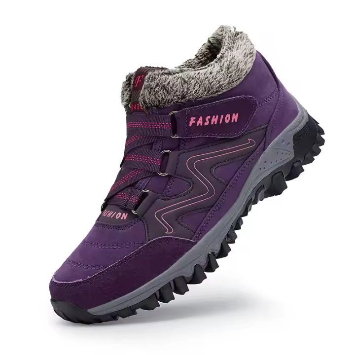 Zapatos deportivos de invierno para mujer, cálidos, de algodón, botas, botas de nieve antideslizantes para senderismo. - 1