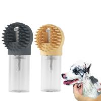 Cepillo de baño de silicona para perros, mango de agarre cómodo, dispensador de champú incorporado, cepillo de masaje para ducha de mascotas, cepillo de limpieza suave para perros - details 1