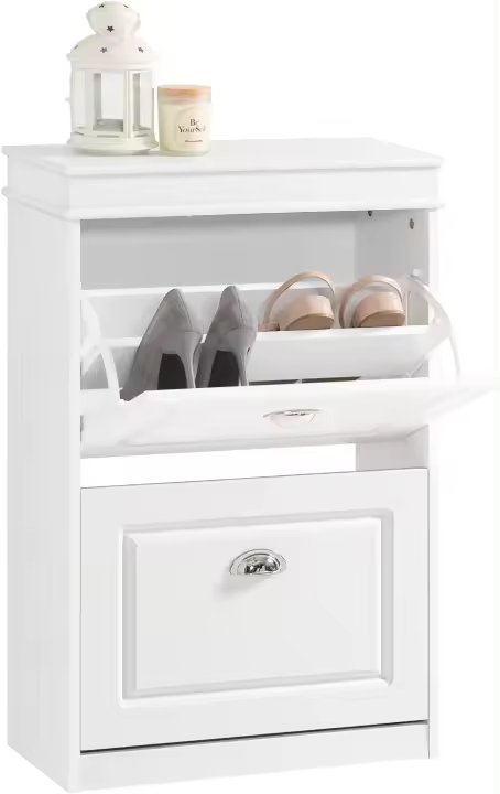 Zapatero con 2 Puertas Organizador para Zapatos 53 x 24 x 82 cm Gris FSR78-HG ES - 1