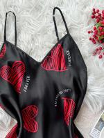 Mini camisón de mujer sin espalda con cuello en V con estampado satinado, pijamas, pijamas sexy cosplay - details 15