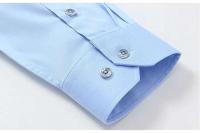 Camisa de manga larga para hombre, vestido informal elegante con botones, color liso en blanco y negro, elástico, a la moda, novedad de 2024 - details 8