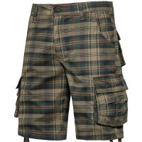 Pantalones Medios Para Hombre Algodón Cómodo Verano Deportes Al Aire Libre Playa Estilo Safari Tren Plaid Corte Regular Talla Grande - details 2