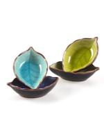 Kitchen Bowl Kitchen Tool Dish Creative Ice Crack Glaze Leaf Ceramic Seasoning Soy Sauce Vinegar Small Plates 10*7.5*3cm - details 1