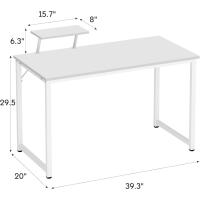 Mesa de ordenador de 100 cm, mesa de trabajo con estante, robusta y fácil de instalar, madera y metal, diseño moderno, estilo industrial - details 1