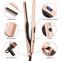 Mini Hierro Plano de Cerámica Turmalina Largo de 3/10 Pulgadas Ideal para Cortes Cortos, Barba y Pixie Enchufe Europeo - details 2