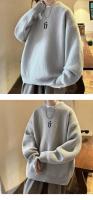 Suéter holgado de cuello medio alto para hombre con forro de terciopelo - details 10