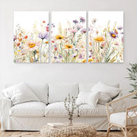 DHROOM Arte de Pared Moderno de Lienzo Pinturas de Flores Silvestres al Agua Nórdica - details 0