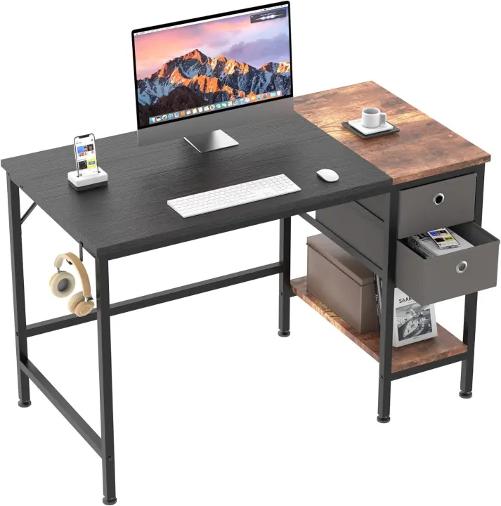 Escritorio de Ordenador para el Hogar Mesa de Escritorio con Cajones para Estudio, Almacenamiento y Trabajo - 1