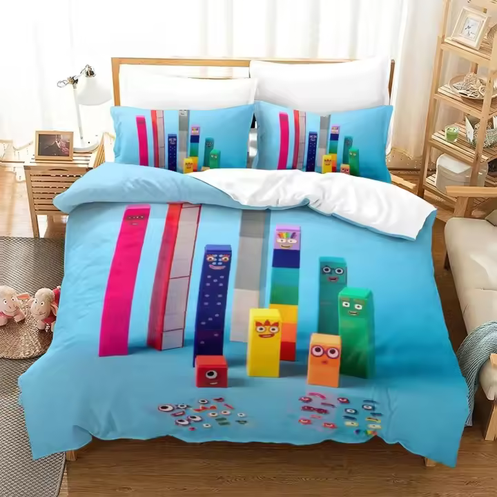 Juego de Ropa de Cama de Poliéster con Estampado de Dibujos Animados en 3D - 1