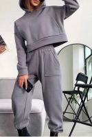 Conjunto de Ropa Deportiva de Lana para Mujer 2025 Sudadera Holgada Pantalones de Jogging Moda Casual - details 4