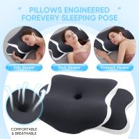 1 almohada de mariposa negra: ultrasuave, soporte para el cuello para dormir mejor, diseño de doble capa para uso versátil, solo lavado a mano, estilo contemporáneo, perfecto para personas que duermen de lado o de espalda, almohadas para dormir - details 0
