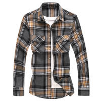 Camisa de manga larga a cuadros a rayas para hombre, camisas clásicas de oficina de un solo pecho, Camisa informal a la moda de otoño, 7XL - details 27